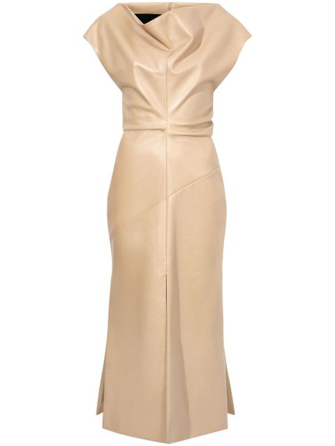 Proenza Schouler Rosa off-shoulder leather dress - Neutrals - zdjęcie produktu nr 1