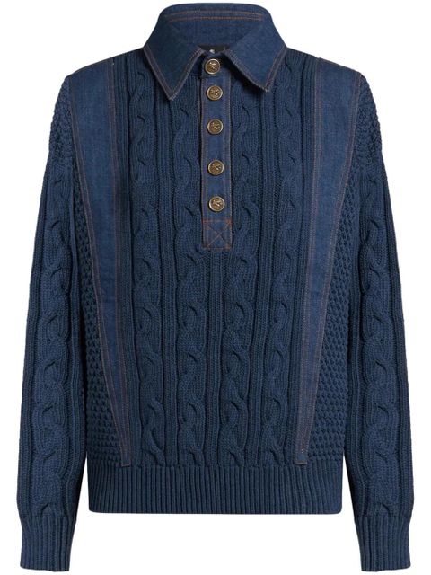 ETRO knitted polo shirt - Blue - zdjęcie produktu nr 1