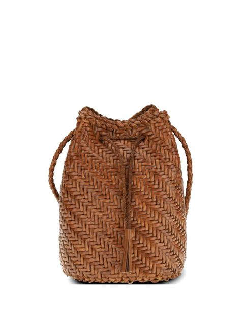 DRAGON DIFFUSION Pompom woven bucket bag - Brown - zdjęcie produktu nr 1
