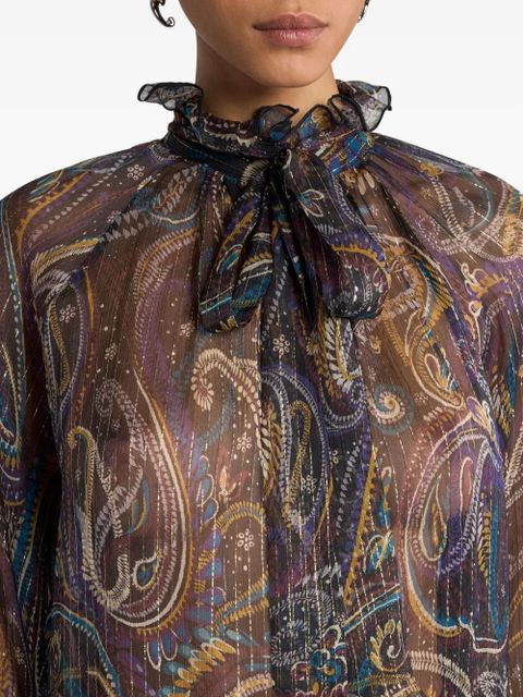 ETRO paisley silk blouse - Purple