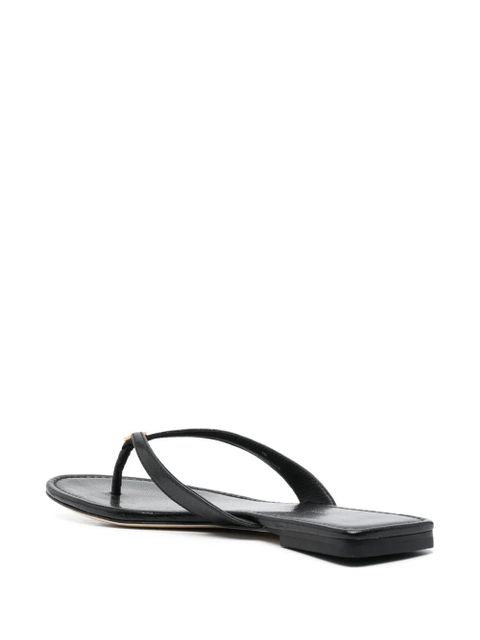 Tory Burch Classic leather flip flops - Black