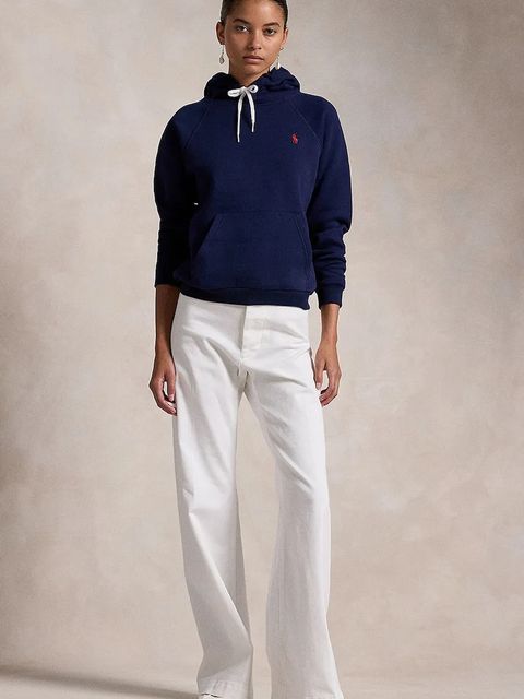 Polo Ralph Lauren bluza damska kolor granatowy z kapturem gładka 211943007