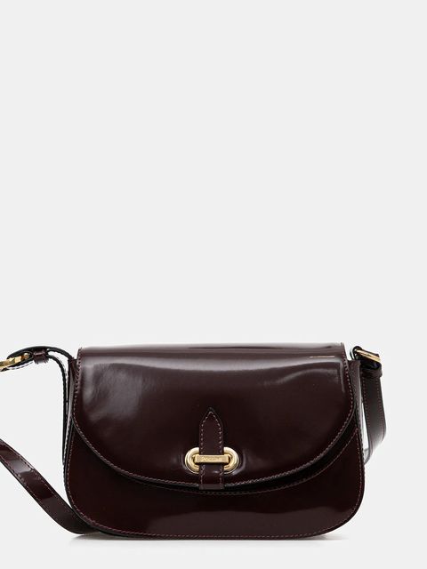 Pollini torebka skórzana kolor bordowy PC4403PP0N QB1 - zdjęcie produktu nr 1