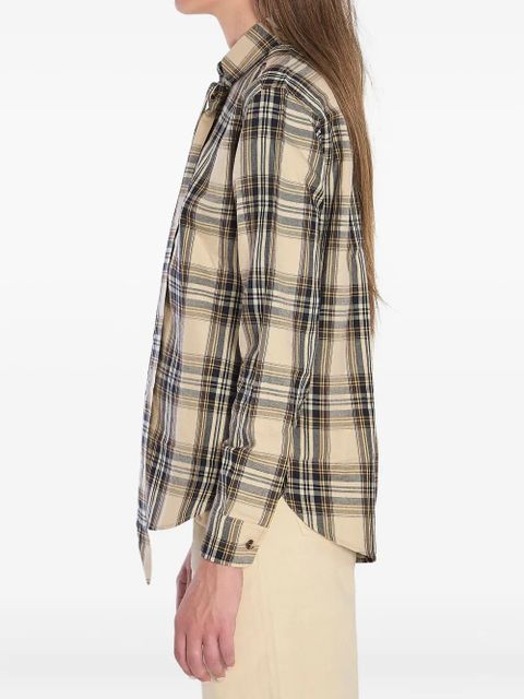 Saint Laurent Lavallière Cassandre long-sleeve shirt - Neutrals