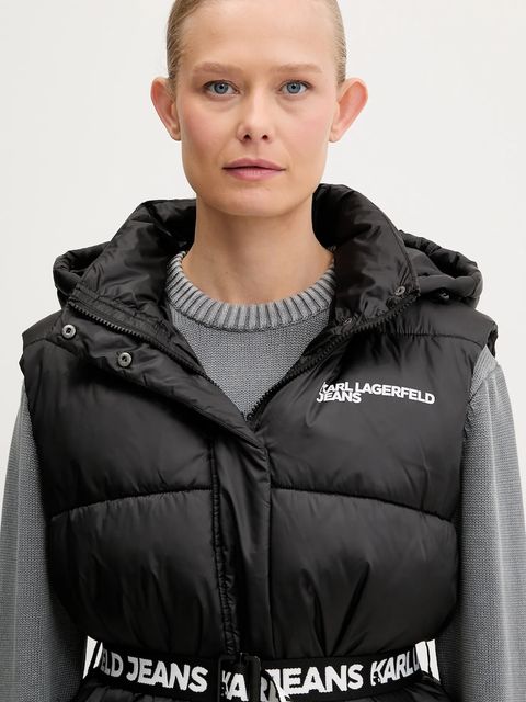 Karl Lagerfeld Jeans bezrękawnik damski kolor czarny zimowy A3W15025