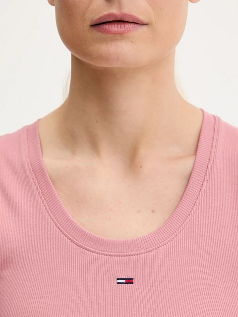 Tommy Jeans top kolor różowy DW0DW20673