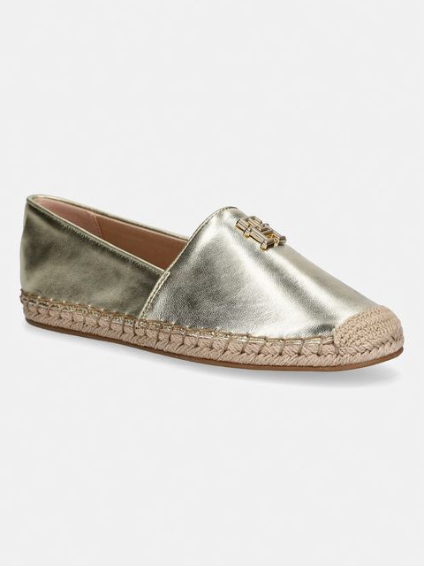 Tommy Hilfiger espadryle damskie skórzane TH LOGO GOLD ESPADRILLE - zdjęcie produktu nr 1