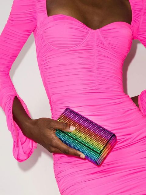 Amina Muaddi Paloma crystal-embellished clutch bag - Yellow - zdjęcie produktu nr 2