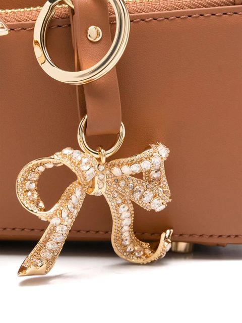 Self-Portrait crystal-embellished tote bag - Brown