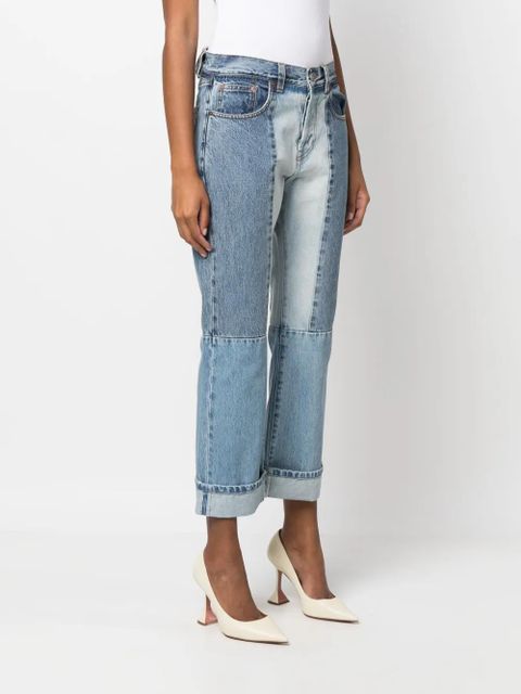Victoria Beckham straight-leg patchwork jeans - Blue