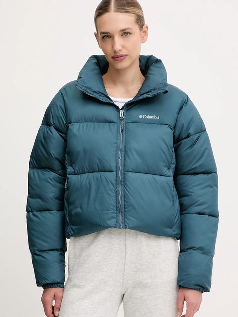 Columbia kurtka Puffect Colorblock kolor turkusowy zimowa 2088501 - zdjęcie produktu nr 1