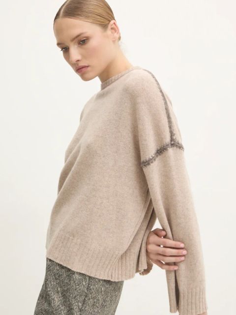 Answear.LAB sweter z wełną kolor beżowy