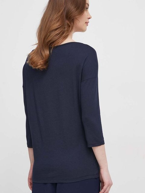 Sisley longsleeve damski kolor granatowy
