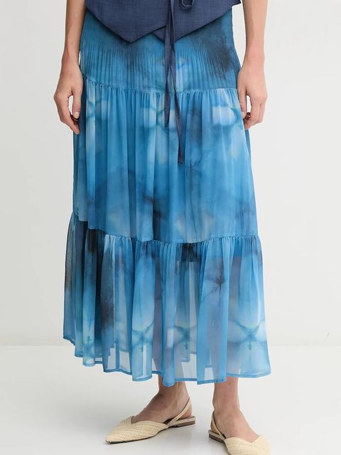 Sandro Ferrone spódnica kolor niebieski maxi rozkloszowana S32XBEMUZIO - zdjęcie produktu nr 1