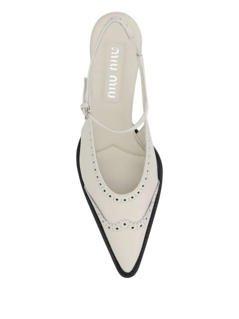 Miu Miu slingback leather pumps - White