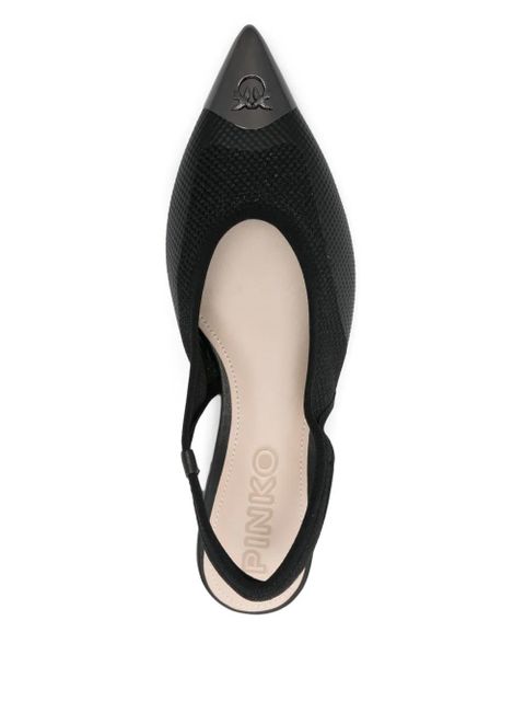 PINKO lurex-detail ballet flats - Black