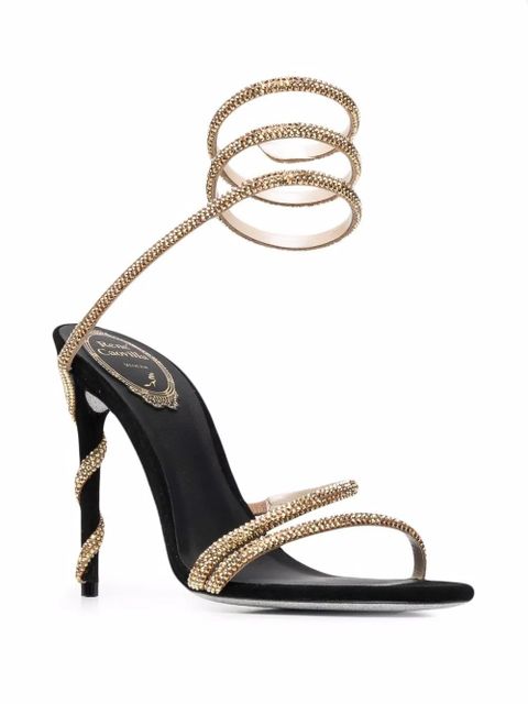 René Caovilla Margot 120mm jewelled snake sandals - Black - zdjęcie produktu nr 2