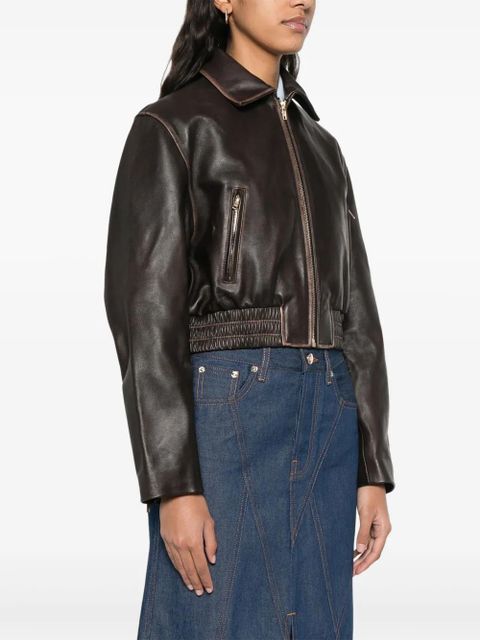 Maje leather jacket - Brown