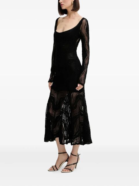 Charo Ruiz Ibiza long-sleeve lace evening dress - Black - zdjęcie produktu nr 2