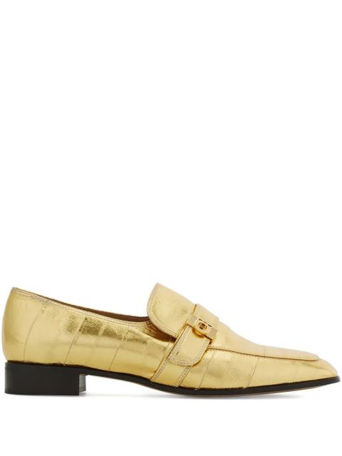 Ferragamo Hug laminated-finish loafers - Gold - zdjęcie produktu nr 1