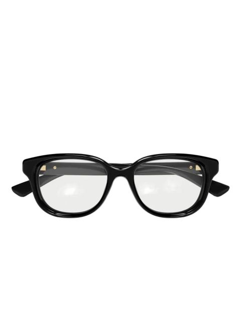 Gucci Eyewear geometric logo-temples glasses - Black