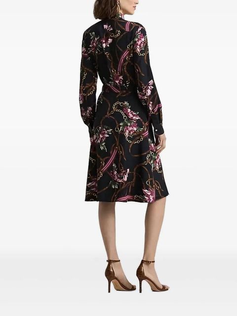 Lauren Ralph Lauren floral-print belted dress - Blue