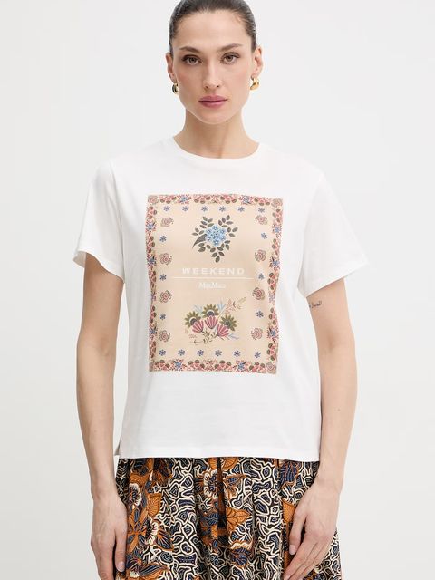 Weekend Max Mara t-shirt bawełniany PANTERA