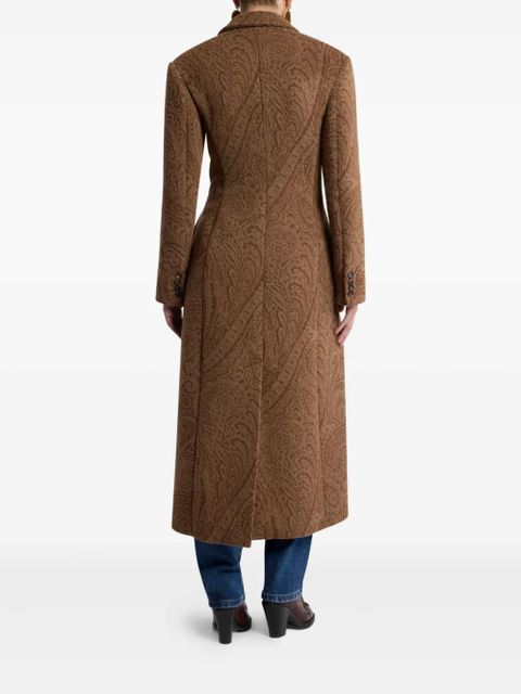 ETRO paisley lace-up wool coat - Brown - zdjęcie produktu nr 2