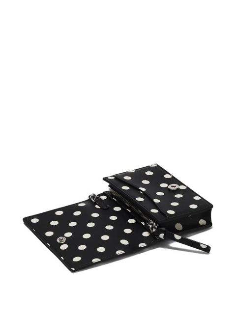 GANNI polka-dot logo-charm wallet - Black