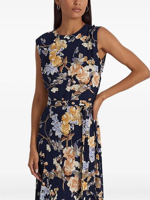 Lauren Ralph Lauren floral-print fitted midi dress - Blue - zdjęcie produktu nr 2