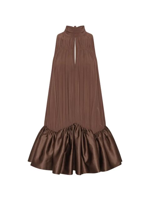 ROTATE BIRGER CHRISTENSEN gathered mini dress - Brown - zdjęcie produktu nr 1