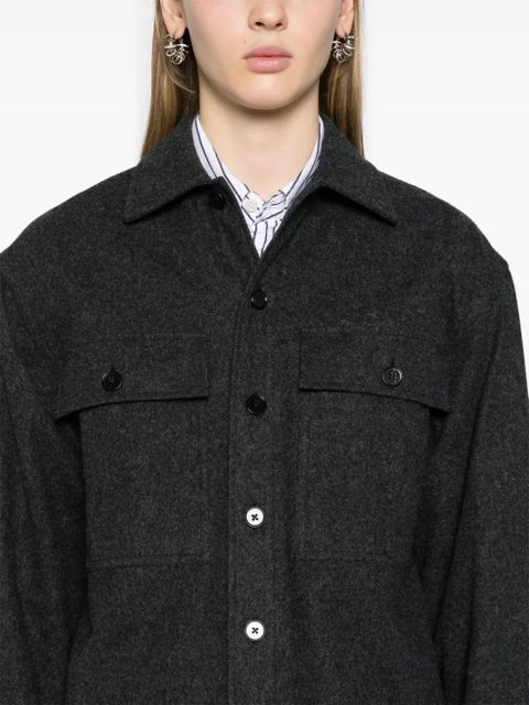 Jil Sander + mélange flannel overshirt - Grey