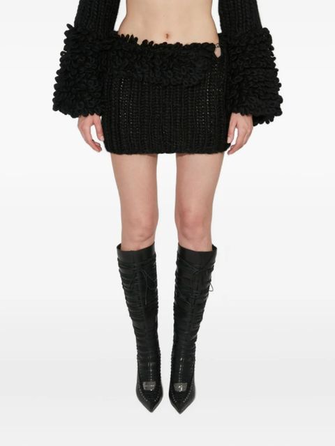 MISBHV knitted logo hardware mini skirt - Black - zdjęcie produktu nr 1