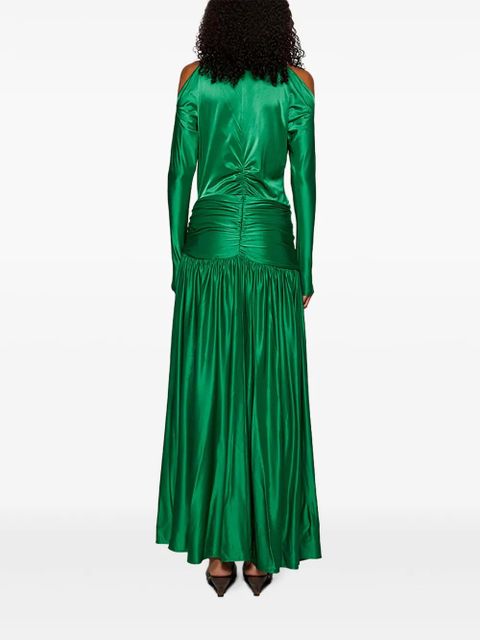 Rabanne gathered satin dress - Green