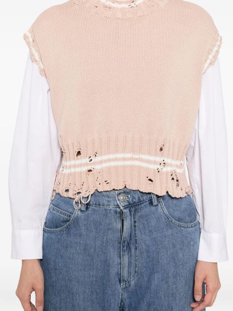 Marni cotton cropped vest - Neutrals