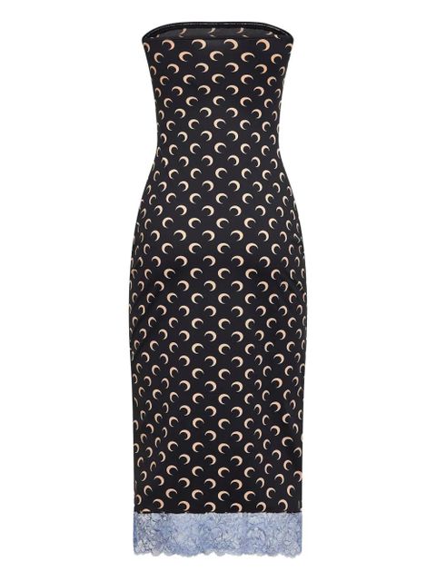 Marine Serre Moon-print midi dress - Black - zdjęcie produktu nr 2