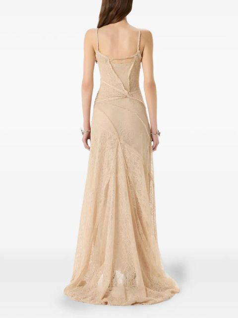 Blumarine lace maxi dress - Neutrals
