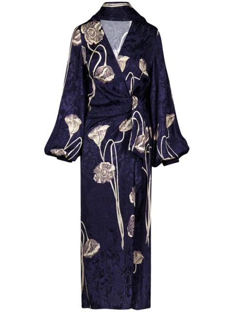 Johanna Ortiz Spiritual Connections wrap dress - Blue - zdjęcie produktu nr 1