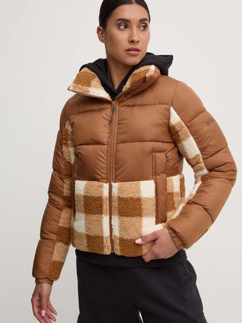 Columbia kurtka Leadbetter Point Sherpa kolor brązowy zimowa 1955243