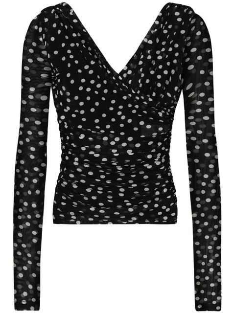 Dolce & Gabbana polka-dot tulle top - Black - zdjęcie produktu nr 1