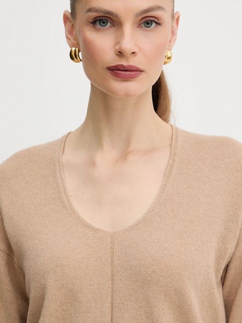 Twinset sweter kaszmirowy damski kolor beżowy 252TP3493