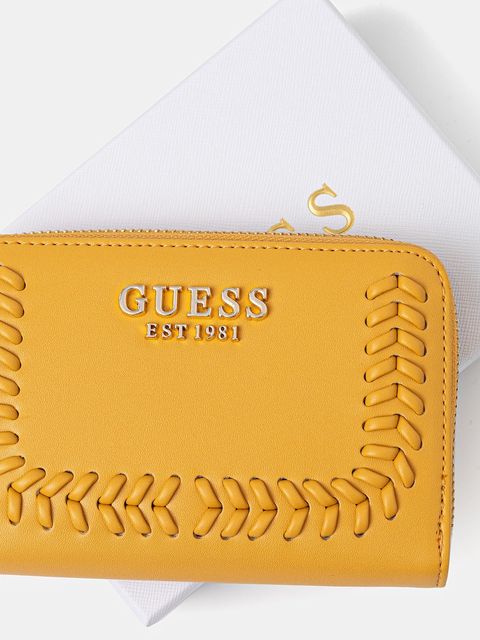 Guess portfel TATUM damski kolor żółty SWNG96 67140