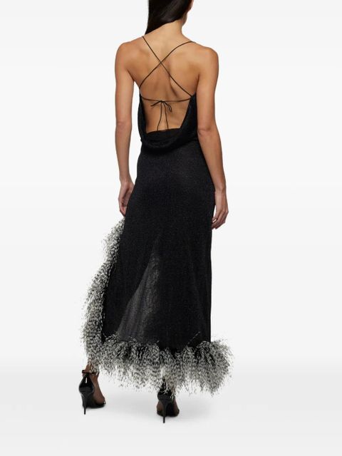 Oséree Lumière Plumage asymmetric dress - Black - zdjęcie produktu nr 2