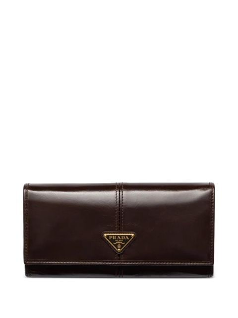 Prada logo-plaque leather wallet - Brown - zdjęcie produktu nr 1