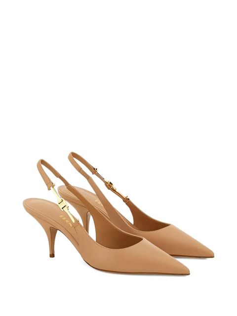 Ferragamo 70mm F buckle-slingback pointed-toe sandals - Neutrals - zdjęcie produktu nr 2