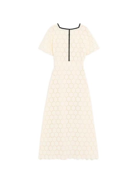 Valentino Garavani midi dress in Fleurs à Jours cotton - Neutrals - zdjęcie produktu nr 1