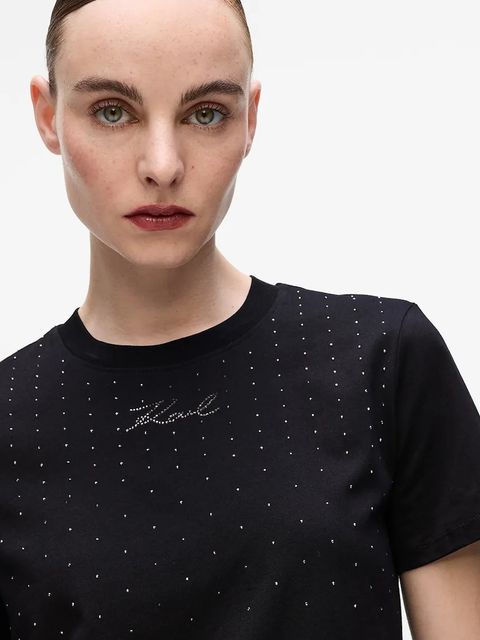 Karl Lagerfeld t-shirt bawełniany damski kolor czarny A4W17050 - zdjęcie produktu nr 2