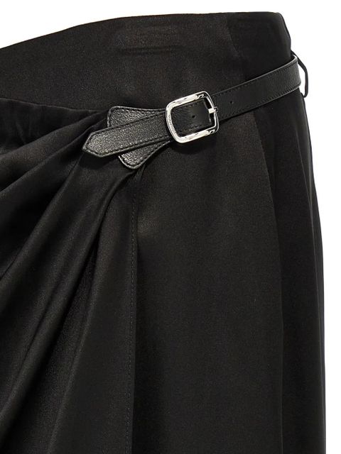 TOM FORD leather-belt wrap maxi skirt - Black
