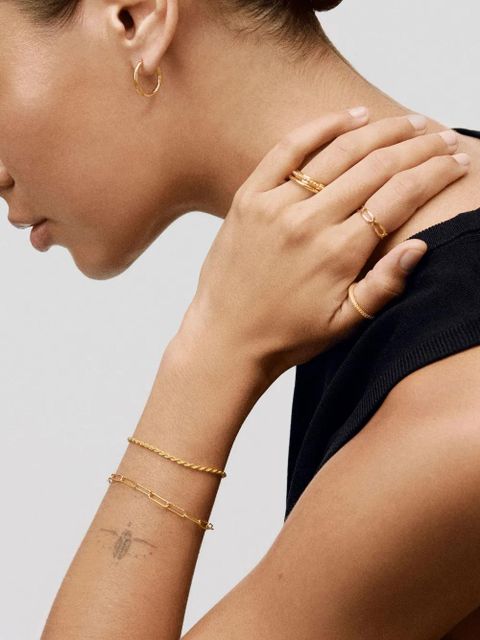 Monica Vinader Siren small hoop earrings - Gold - zdjęcie produktu nr 2