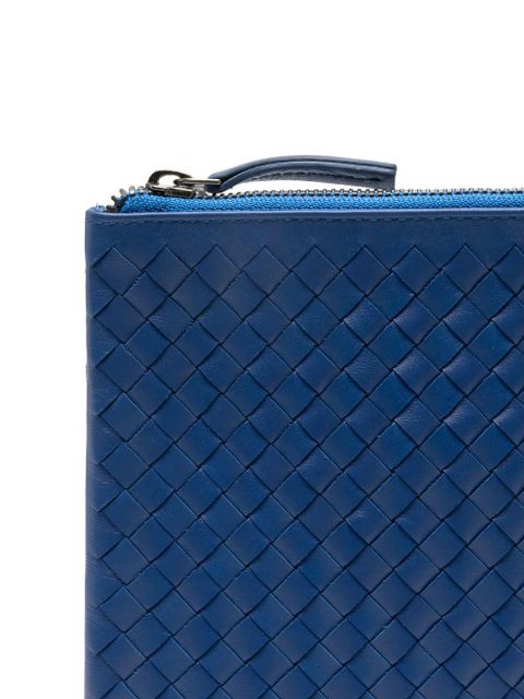 DRAGON DIFFUSION A4 woven zip clutch bag - Blue
